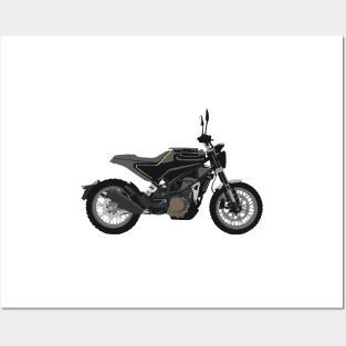 Motorcycle Husqvarna Svartpilen 401 Posters and Art